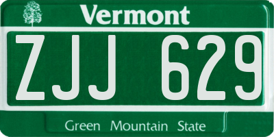 VT license plate ZJJ629