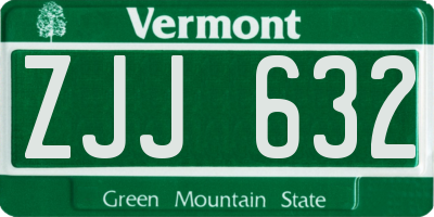 VT license plate ZJJ632