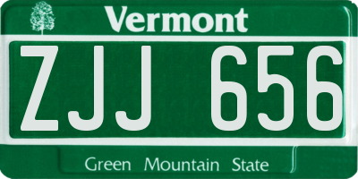 VT license plate ZJJ656