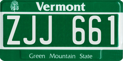 VT license plate ZJJ661