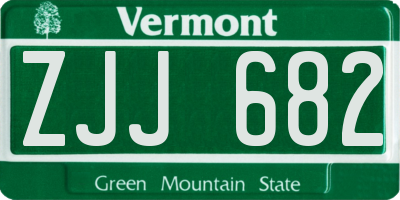 VT license plate ZJJ682