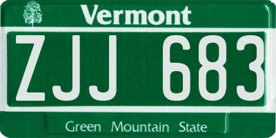 VT license plate ZJJ683