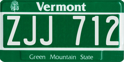 VT license plate ZJJ712
