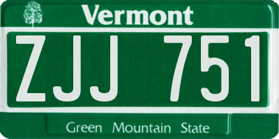 VT license plate ZJJ751