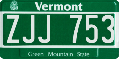 VT license plate ZJJ753
