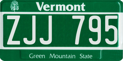 VT license plate ZJJ795
