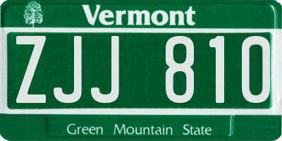 VT license plate ZJJ810