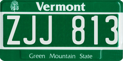 VT license plate ZJJ813