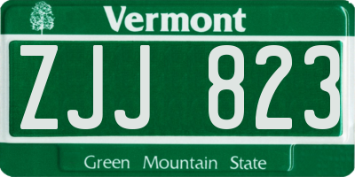 VT license plate ZJJ823