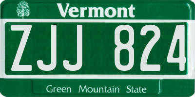 VT license plate ZJJ824