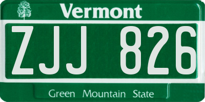 VT license plate ZJJ826