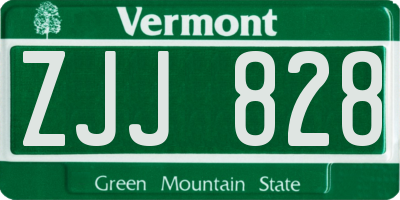 VT license plate ZJJ828