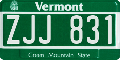 VT license plate ZJJ831