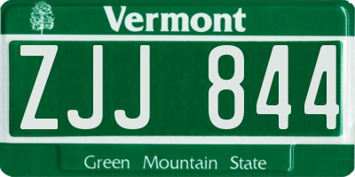 VT license plate ZJJ844