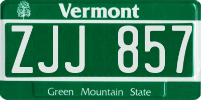 VT license plate ZJJ857