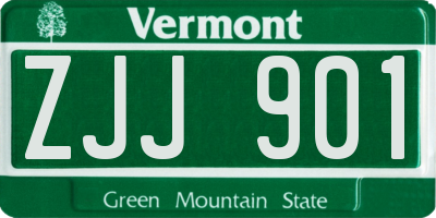 VT license plate ZJJ901
