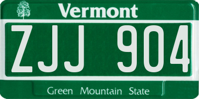 VT license plate ZJJ904