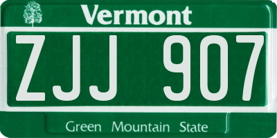VT license plate ZJJ907