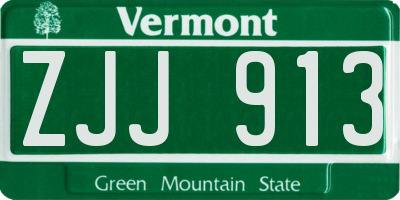 VT license plate ZJJ913