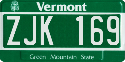 VT license plate ZJK169