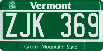 VT license plate ZJK369
