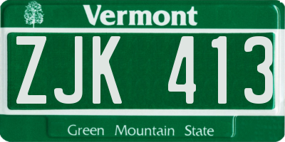 VT license plate ZJK413