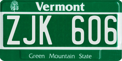 VT license plate ZJK606