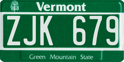VT license plate ZJK679