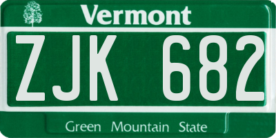 VT license plate ZJK682