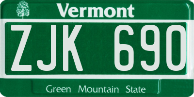 VT license plate ZJK690