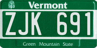 VT license plate ZJK691