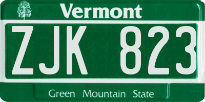VT license plate ZJK823