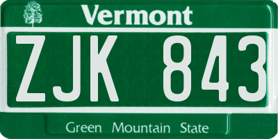 VT license plate ZJK843