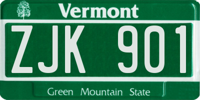 VT license plate ZJK901