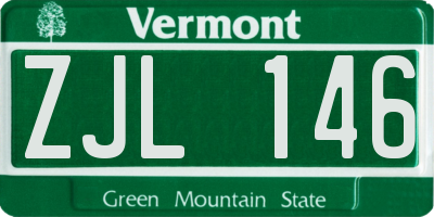 VT license plate ZJL146