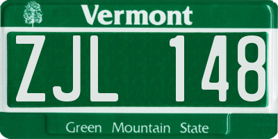 VT license plate ZJL148