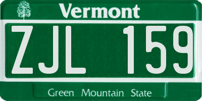 VT license plate ZJL159