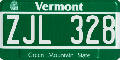 VT license plate ZJL328