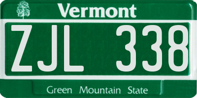 VT license plate ZJL338