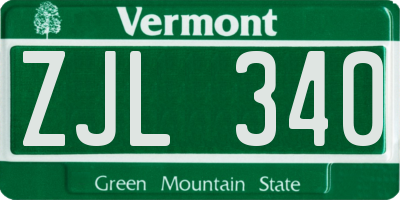 VT license plate ZJL340