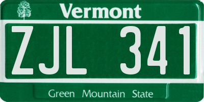 VT license plate ZJL341
