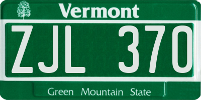 VT license plate ZJL370