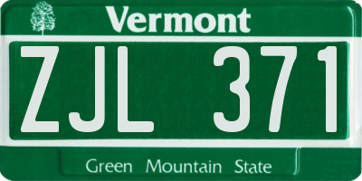 VT license plate ZJL371