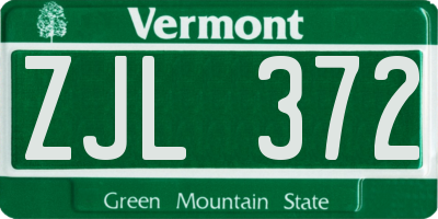 VT license plate ZJL372