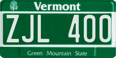 VT license plate ZJL400