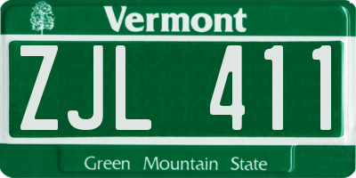 VT license plate ZJL411