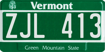 VT license plate ZJL413
