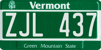 VT license plate ZJL437
