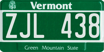 VT license plate ZJL438