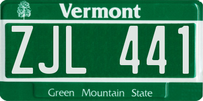 VT license plate ZJL441